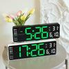 13" Large Display Digital Clock, 2-in-1 Tabletop & Wall Mount, Temperature, Day of Week, Multiple Alarms, Minimalist Living Room Clock, 6629