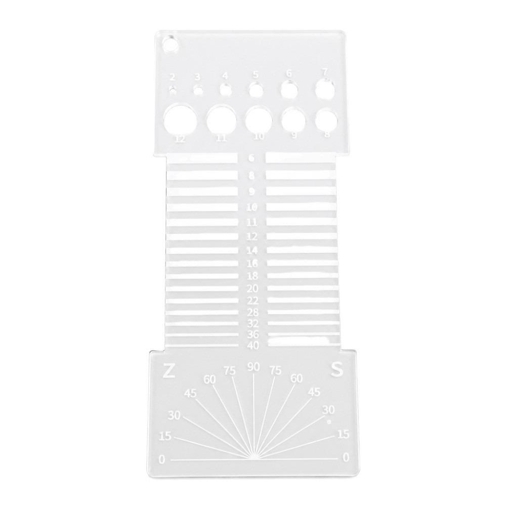 2pcs Multifunctional Design Yarn Gauge Tool Direction Indicator Spinning Control Card For Spinners