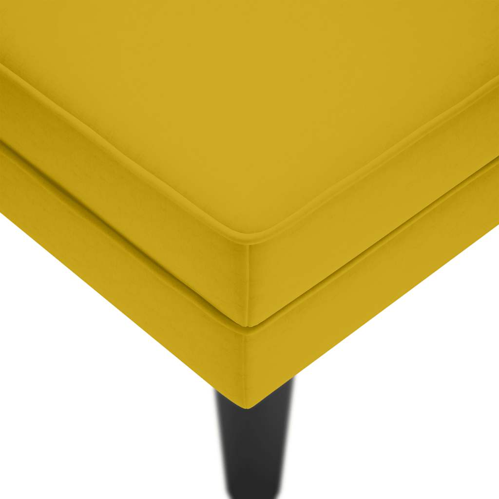 Chaise Longue with Cushion and Right Armrest Yellow Velvet