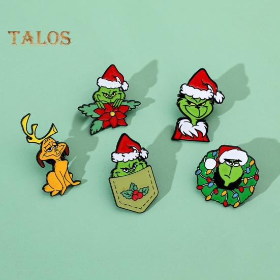 Рождественская брошь в форме мультяшной фигуры, противоскользящая, полированная, для новогодней вечеринки, пальто, воротник, сумка, шарф, шляпа, украшение, прищепка, одежда, ювелирные изделия