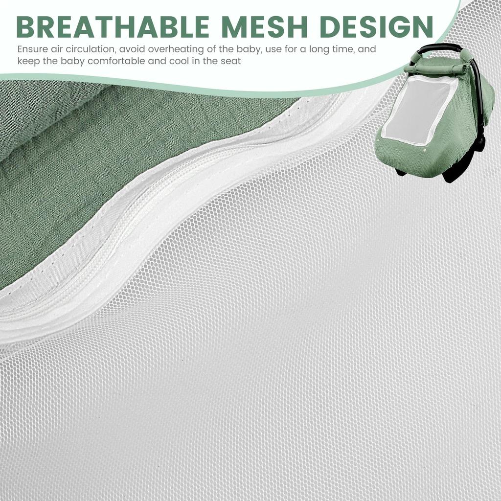 Baby Car Seat Cover Universal Baby Stroller Accessories 3 Modes Windproof Infant Carrier Canopy with Two Way Zipper for Travel