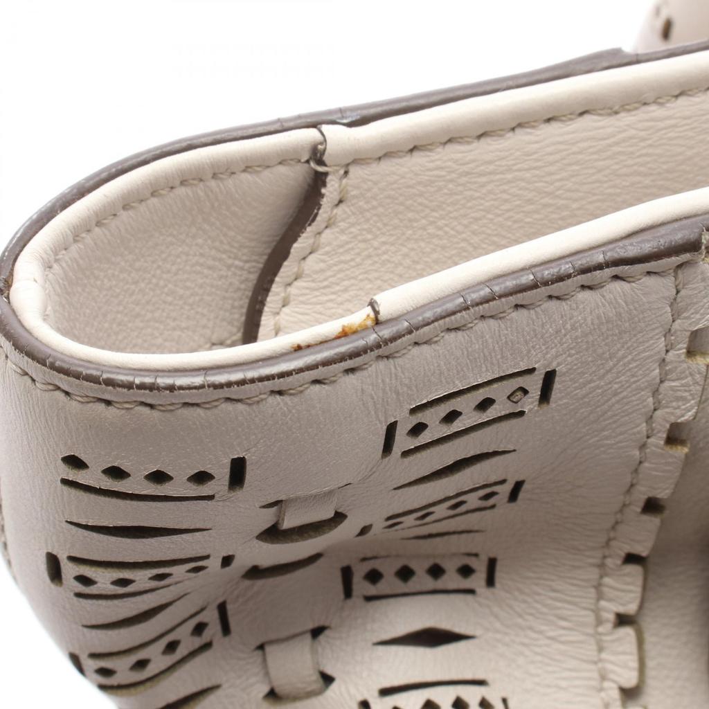 Used TOD'S Flower bag Shoulder Bag leather White Used Women