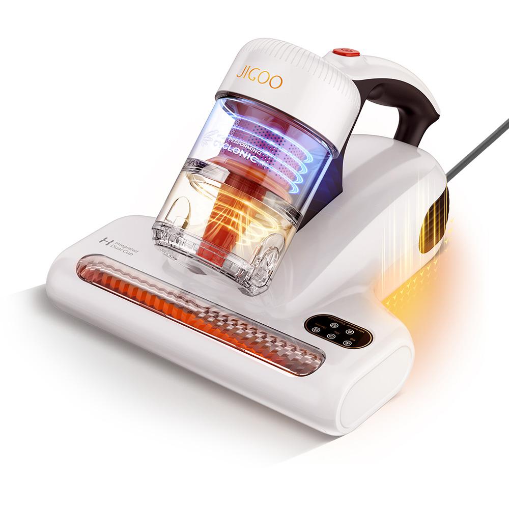 JIGOO Пылесос J200 Dust Mite, пылесос для матрасов, со встроенными двумя насадками, всасывание 13 кПа, УФ-лампа, горячий воздух 60 ℃, светодиодный дисплей