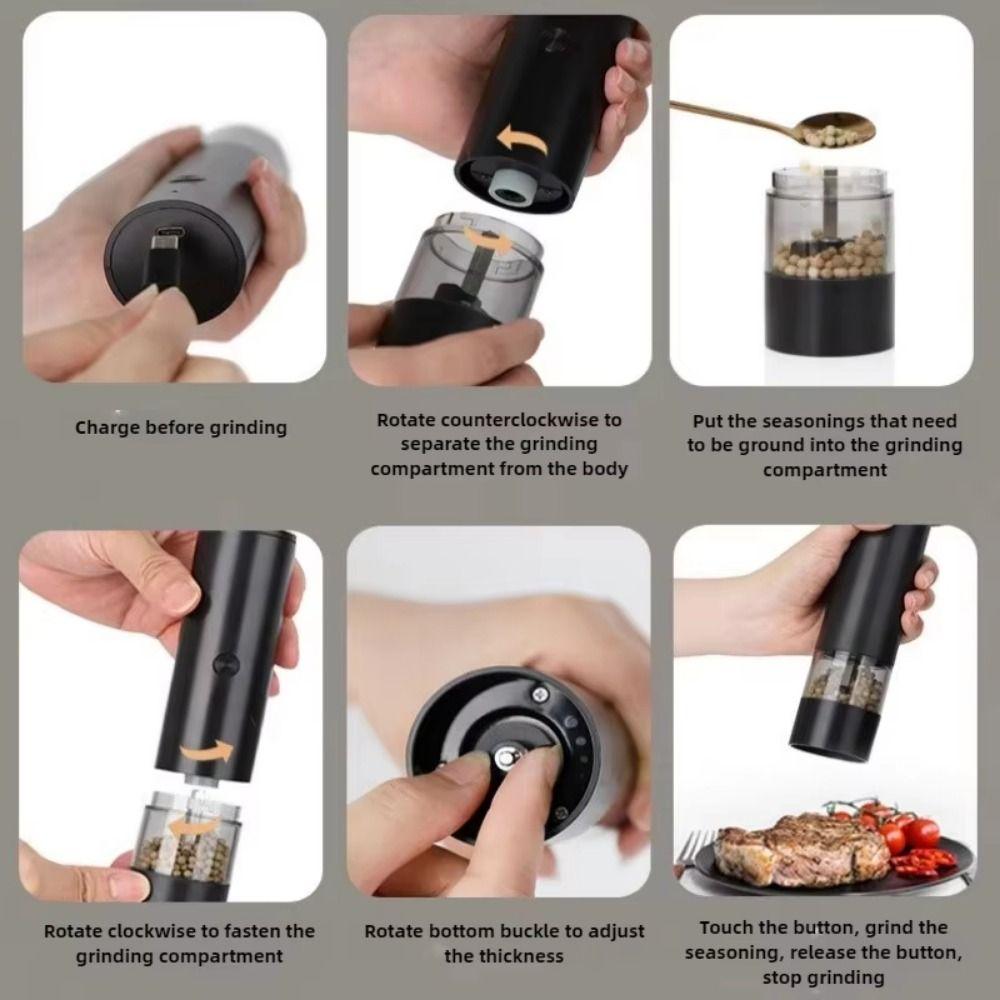 Large Capacity Electric Spices Grinder Ceramic Core Grinding Bottle Kitchen Grinding Tool Cooking