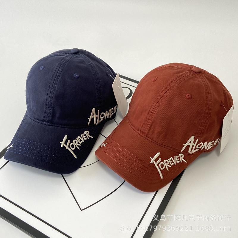American side letter soft top baseball cap women's spring and summer wide brim sun hat street versatile cap men