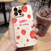 Милый Чехол Для Телефона С Рисунком Клубники Для iPhone 16 15 14 13 12 11 Pro Max Mini X XS SE 7 8 Plus 16E Ударопрочный Нескользящий Мягкий Чехол