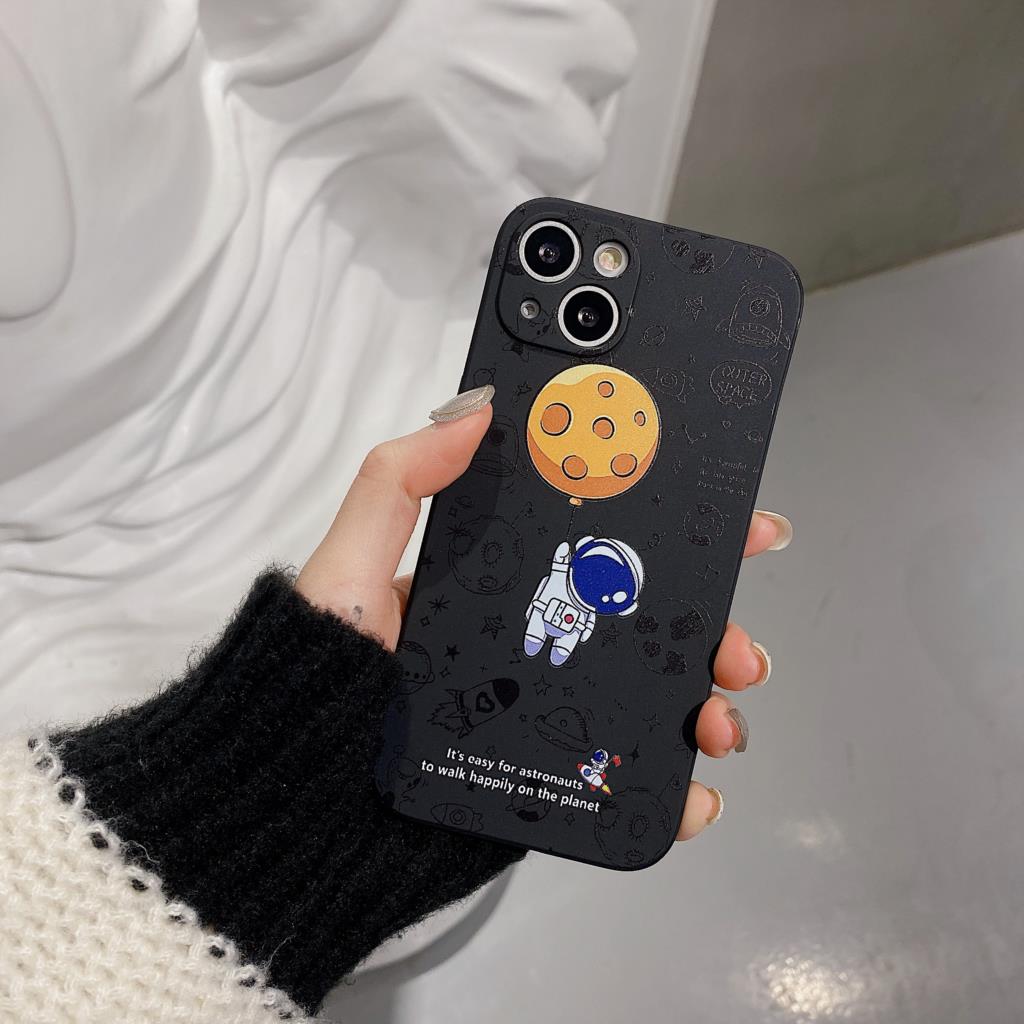 Милый астронавт Funda для iPhone 14 13 12 11 Pro MAX XR X SE XS Роскошный чехол для телефона iPhone 6 6s 7 8 14 Plus Мягкий силиконовый чехол