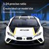 Сплав 1/24 Модель автомобиля Lamborghini Huracán Украшение Рулевое управление Амортизация Ударопоглощение Модель спортивного автомобиля Машинка-игрушка с механизмом оттягивания