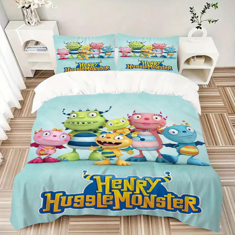 Monster Friends Adventure Print 3Pcs Bedding Setduvet Cover With 2 Bedropillowcase Home Birthday Gift