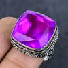 Pink Amethyst Gemstone Handmade 925 Sterling Silver Jewelry Ring Size 8.5 Z4L02
