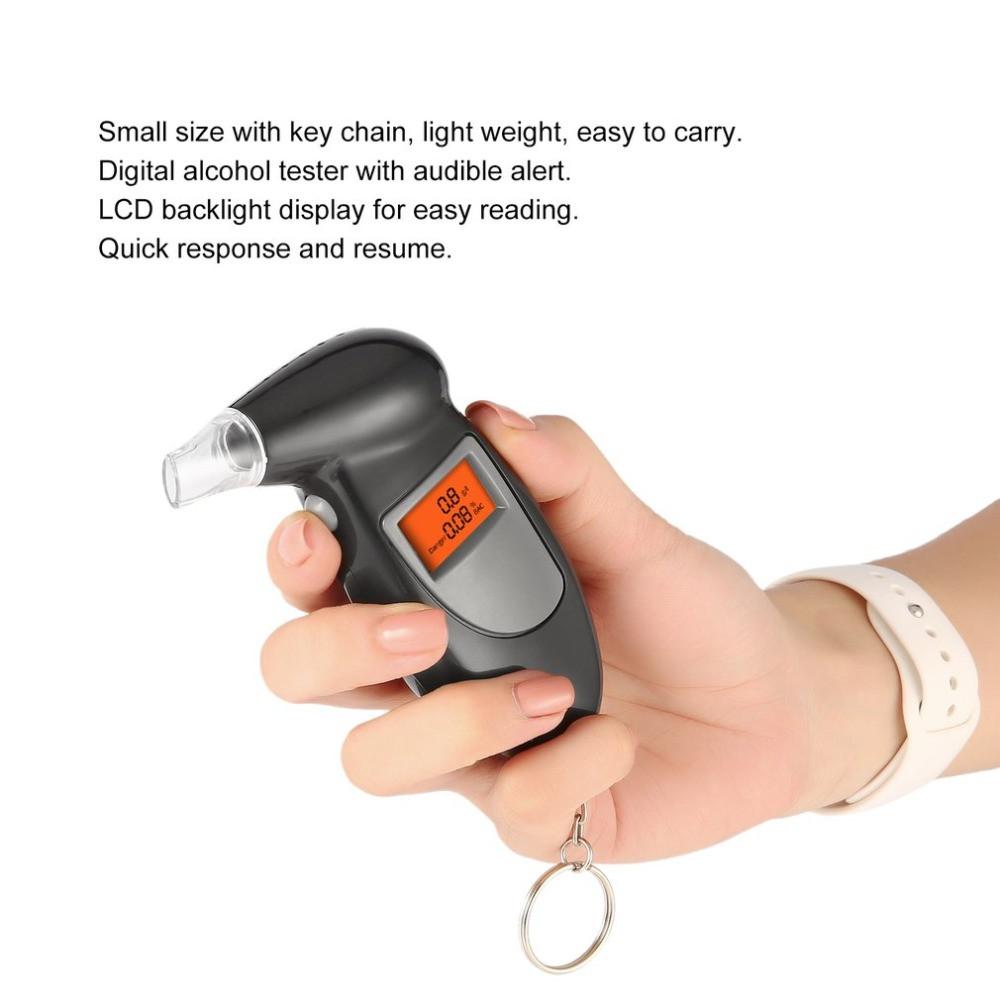 Portable Digital Breath Alcohol Tester Professional Breathalyzer Mini Police Alcotester LCD Screen Alcohol Breath Tester Backlight Display