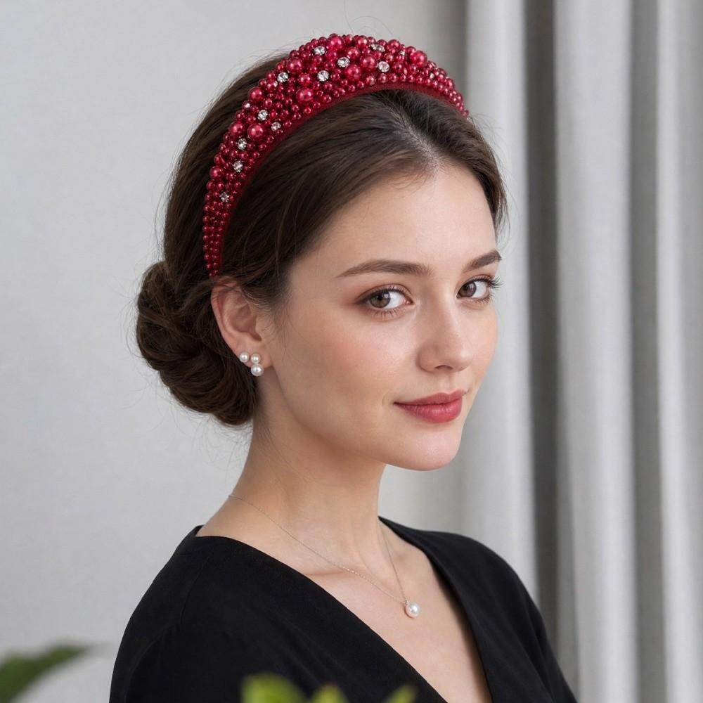 Baroque Pearl Headband Rhinestone Hair Hoop New Fabric Hair Bands Hair Accessories
