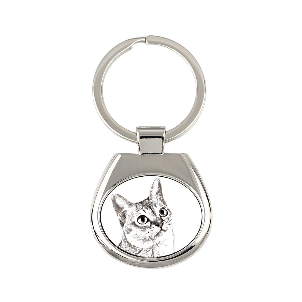 Singapura Cat - Keychain with a Cat, Keychain with a Print, Personalized Pendant from the Art-Dog Brand