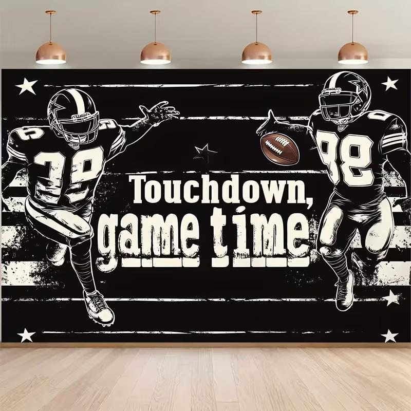 2D American Football Photography Backdrop, Game Time Party Decor
