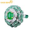 Classic Copper Alloy Chalcedony Zircon Ring Ladies Jewelry Wedding Promise Party Gift