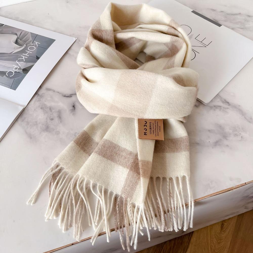 Thick Warm Winter Plaid Scarf Windproof Shawl Wrap Fashion Long Tassel Scarves