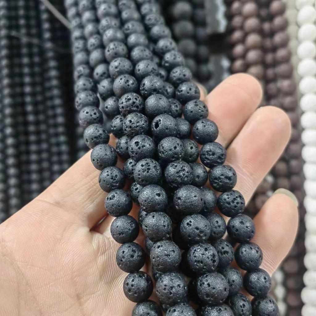 Украшения из бусин из вулканического камня: Круглые, Квадратные, Абакус, Прямоугольные бусины для самостоятельного изготовления браслетов и ожерелий.