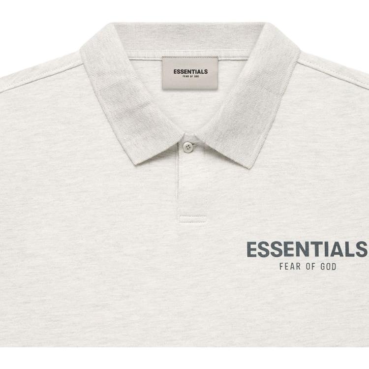 Fear of God Essentials Поло с коротким рукавом с логотипом, унисекс, топ, светло-овсяный, FOG-FW21-594