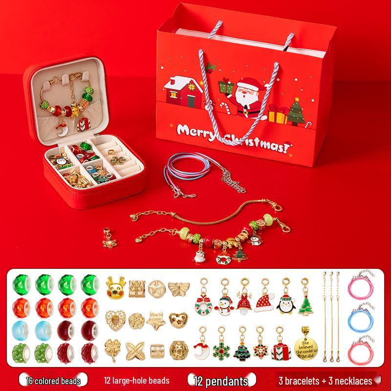 Girls' DIY Handmade Glass Bracelet Jewelry Gift Box for Birthdays & Christmas