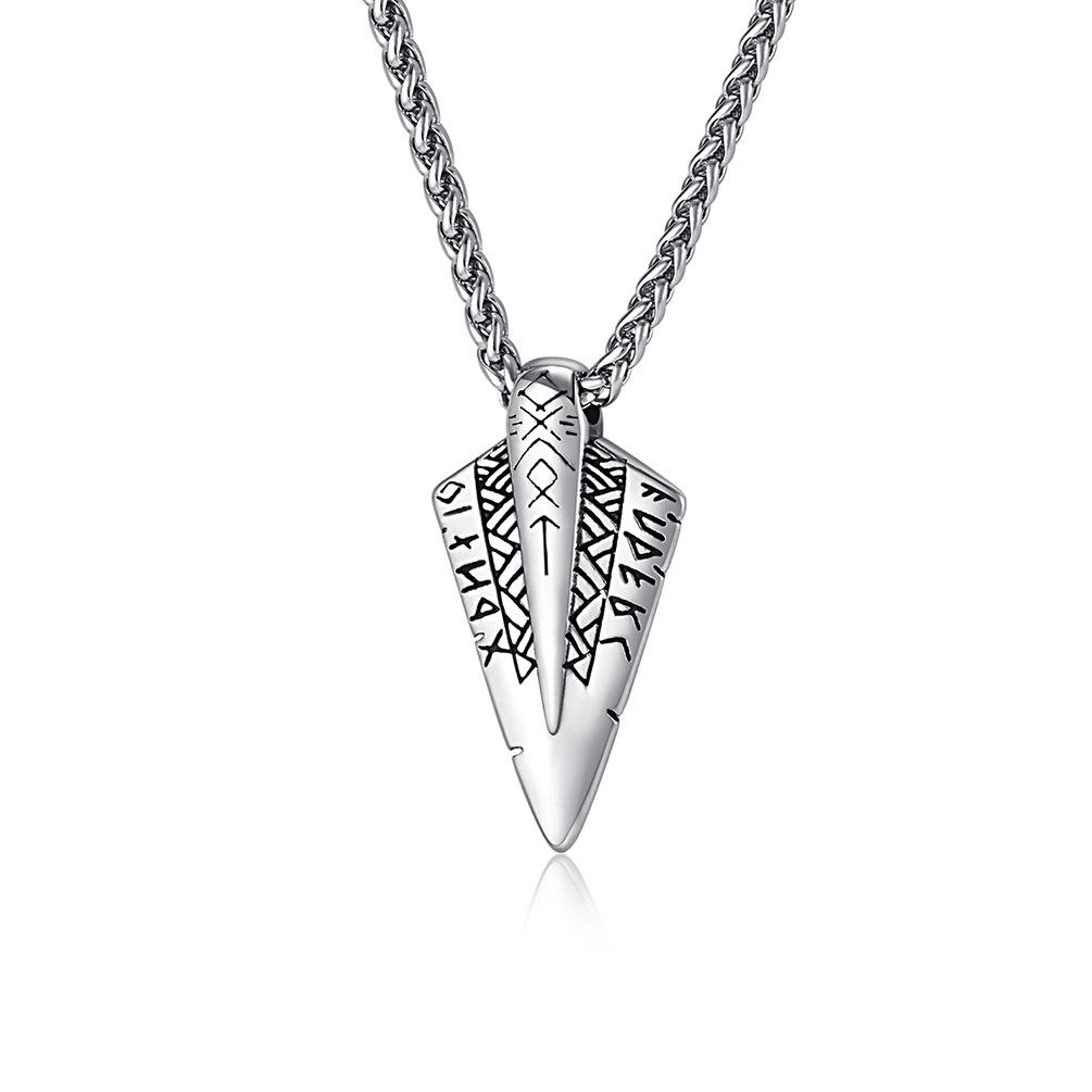 Скандинавская мифология Символы викингов Ожерелье из титановой стали Нишевая личность Трендовый мужской кулон с культурным символом