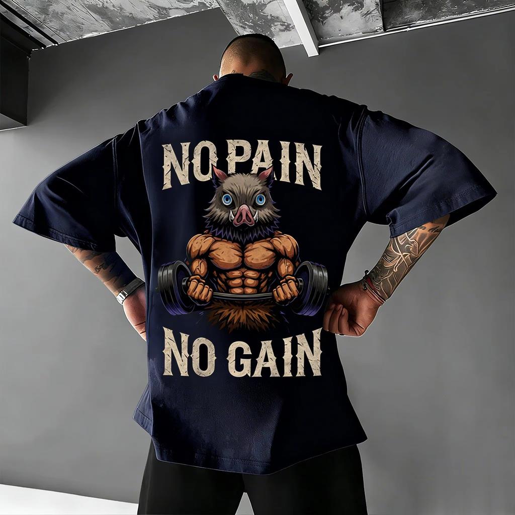 Demon Slayer Inosuke Hashibira Graphic T Shirt, Unisex Loose Cotton Streetwear Tee, 2026 Summer Casual Short Sleeve Top For Sports And Fitness