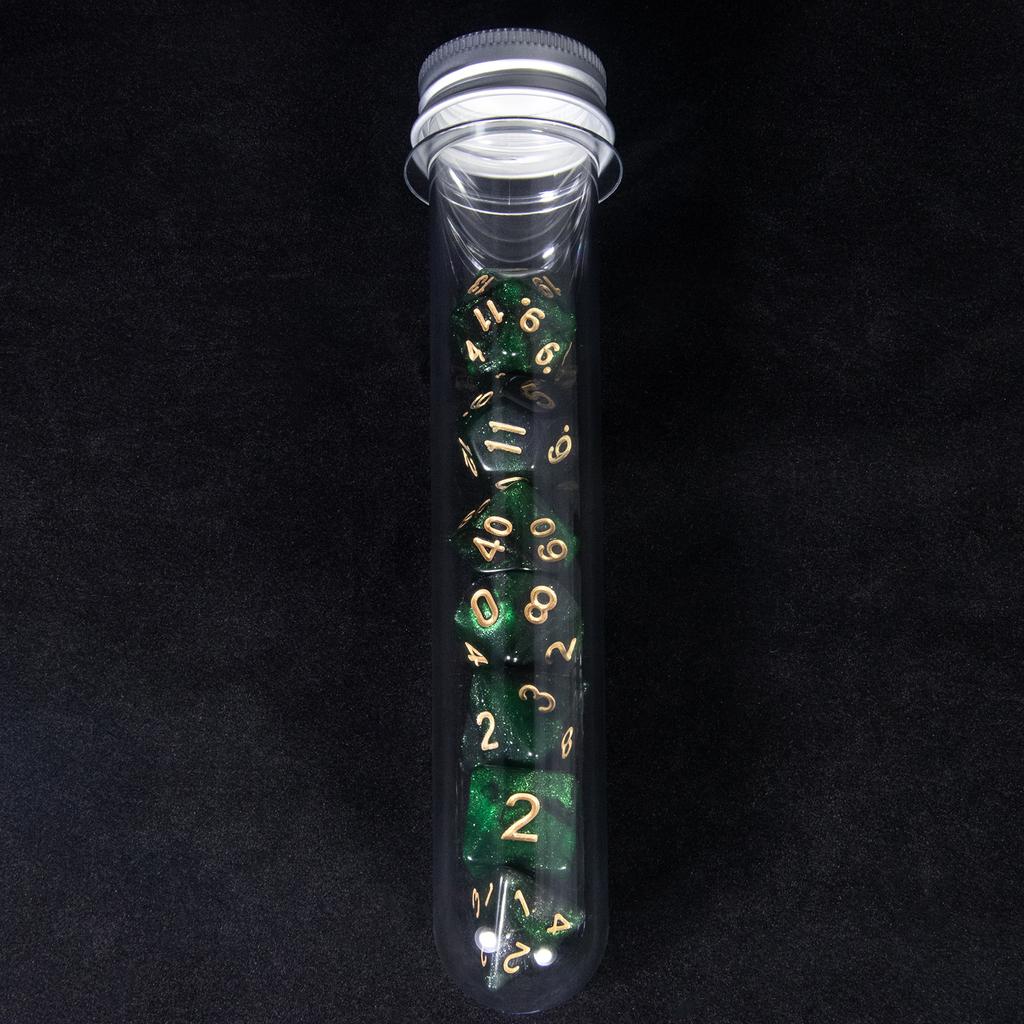 Cosmic Dice 7pcs DND Polyhedral Dice with Tube for Board Games /Teaching Math Party Accessories Multi Sided Dices Set