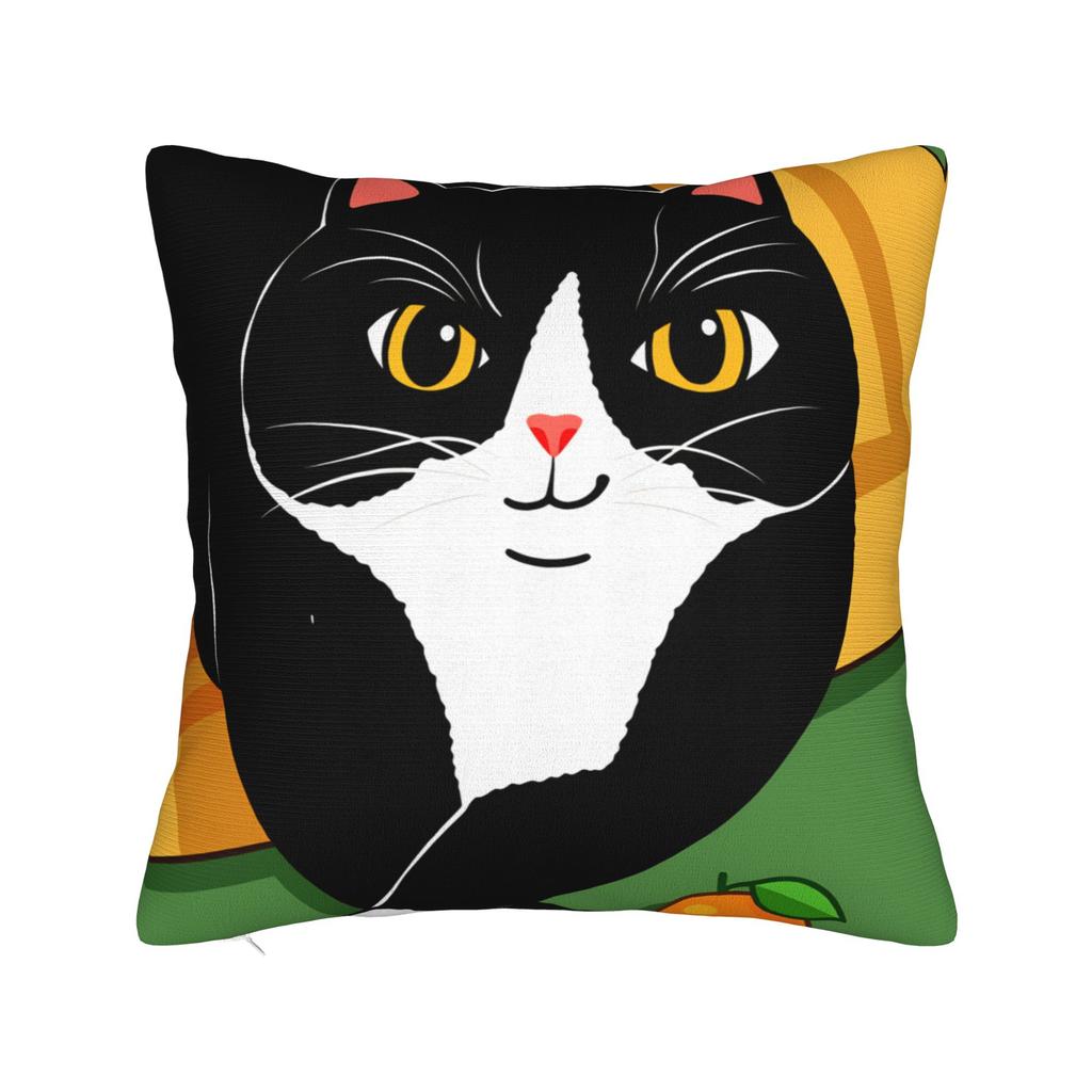 Whimsical Reading Cat Pillow Cover Custom Cushion Cover Fashion Pillow Case For Sofa Home Decor