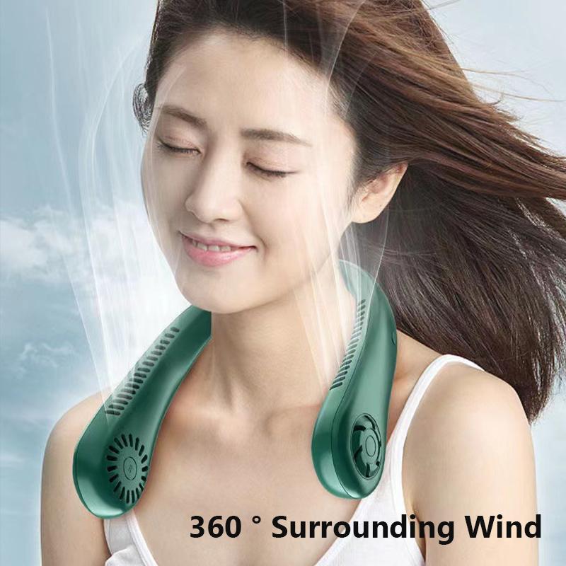 Neck Fan USB Charging Electric Portable Hanging Small Bladeless Mini Sports Fan Summer Outdoor Sports Hanging Neck Cooling Fan