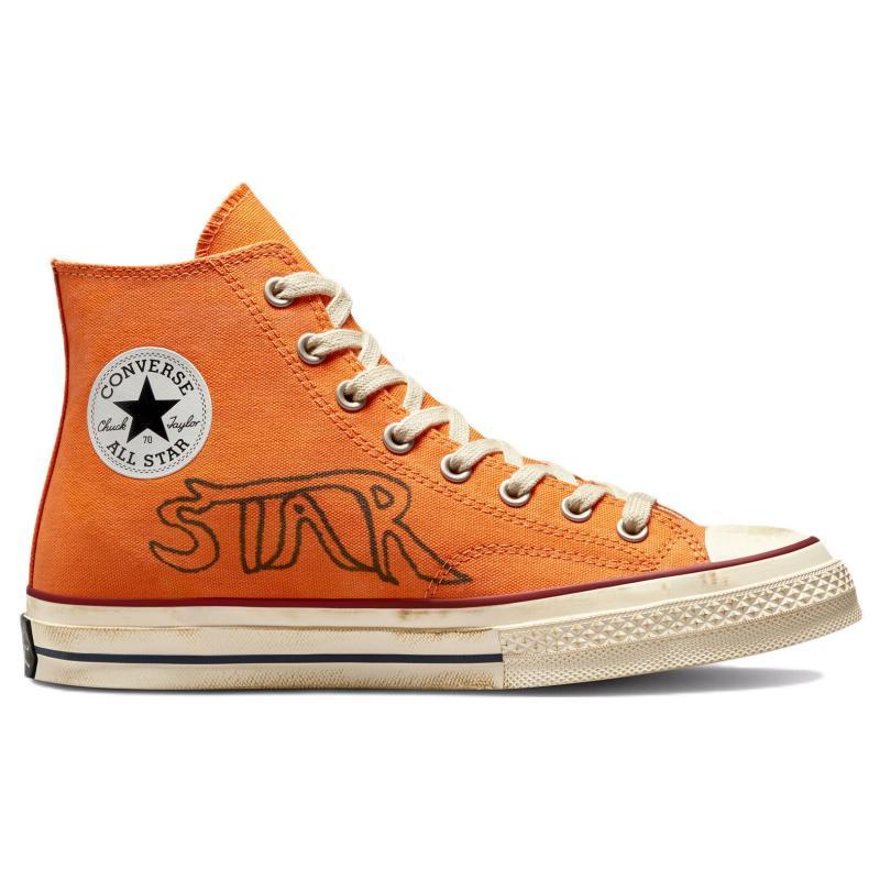 Come Tees X Converse Chuck Taylor All Star 1970s Trendy Casual High-Top Espadrilles Unisex Bright Orange
