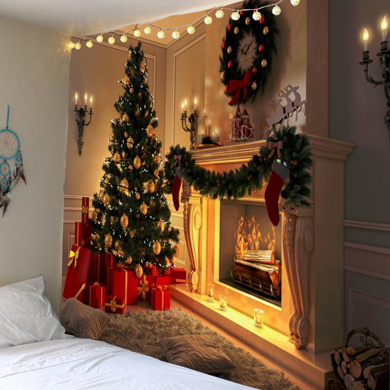 С Рождеством Рождественская елка украшение сцены подвесная ткань дома гостиная спальня украшение стены гобелен