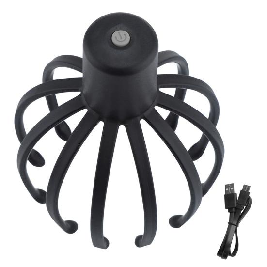 Электрический массажер для головы Octopus, перезаряжаемый массажер для кожи головы с тремя режимами вибрации, глубокий массаж кожи головы, когти для расслабления головы и коленей