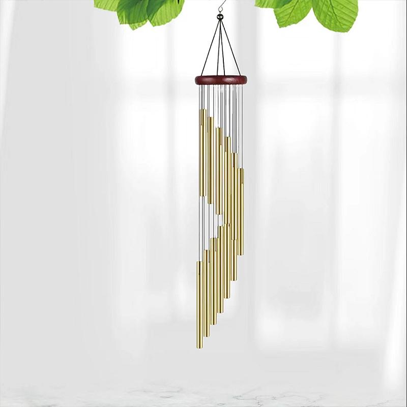 1Piece 12 Tubes Aluminum Alloy Wind Chimes With Hook Bells Rotatable For Outside Home Wedding Party Decoration Gifts
