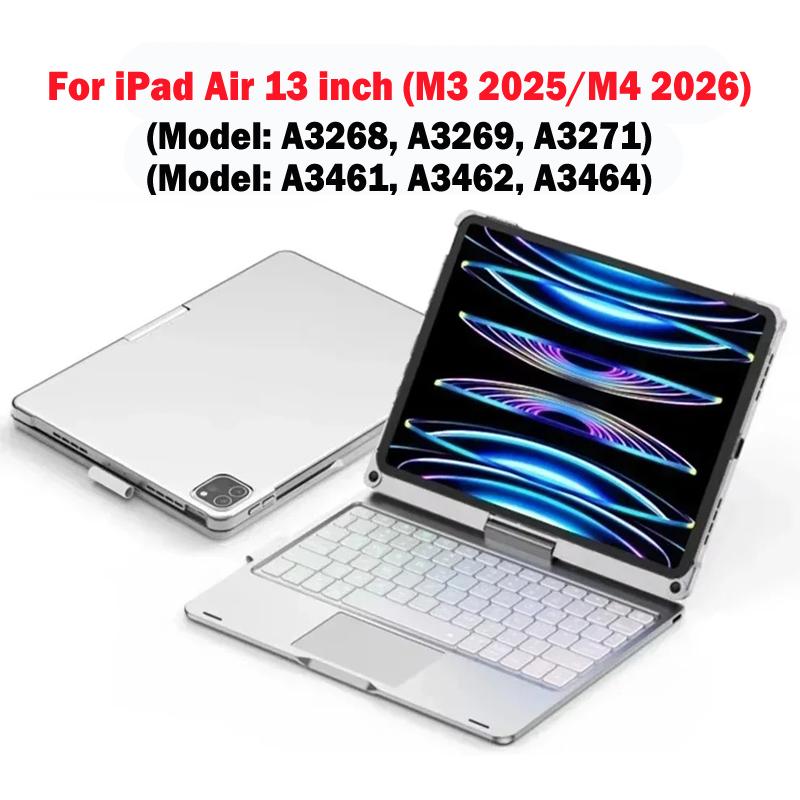 New Magic Keyboard For iPad 11th Generation 2025 A16, Keyboard Case For iPad Air 7 11 13 inch 2025 M3, 360 Degree Flip Backlit