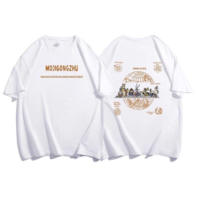 American Retro Short-Sleeved T-Shirt for Women, Summer Ins Trendy Pure Cotton Hong Kong Style Chic Large Size Loose Design Niche Top