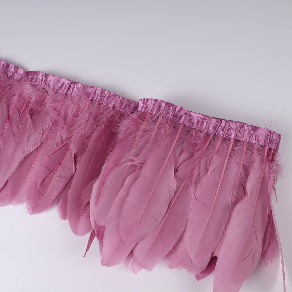 Отделка из гусиных перьев, лента-бахрома, 2 ярда/шт., швейные поделки, плюмаж для платья, юбки, настенное украшение для праздничной одежды