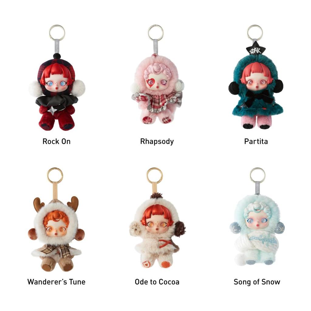 POP MART SKULLPANDA Winter Symphony Series Plush Pendant Box of Pop Mart Gachapon Blind Box Figure Plastic Model Premium Toy PVC Soft Vinyl Original