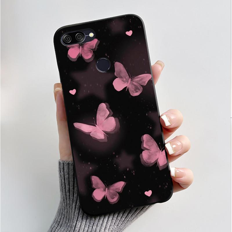 For Asus Zenfone Max Plus M1 ZB570TL X018 Case Fashion Butterfly Flowers Soft Black Silicone Cover For Asus Max Plus M1 Bumper