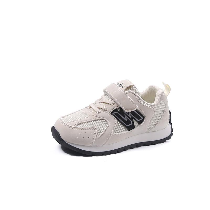 Spring and summer new children's breathable mesh shoes, boys' and girls' Velcro soft-soled sneakers, student running shoes, fashionable