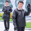 Утолщенные бархатные кожаные куртки среднего и пожилого возраста для полных мужчин. Зимние куртки для мужчин больших размеров. Свободные теплые кожаные куртки больших размеров.