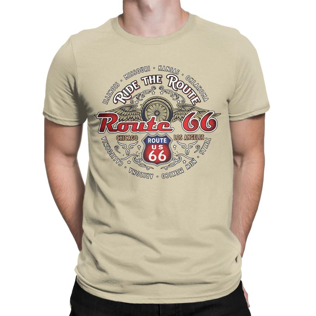 Route 66 Motorcycle Tour Premium Graphic Funny 100 Cotton Tshirt Route 66 Tees Tops For Unisex