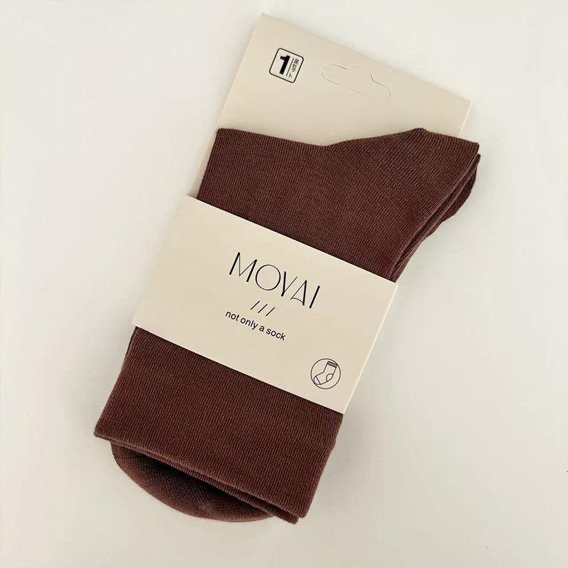 Spring And Autumn Lycra Fabric Mid-Leg Socks Solid Color Loose Lip Couple Casual Socks Soft And Comfortable Socks
