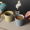 Кружка 400 мл в ретро-стиле с резьбой, японская керамическая, с глазурью, обожженная в печи, кофейная чашка в ностальгическом стиле, каменная кружка, чашка для молока