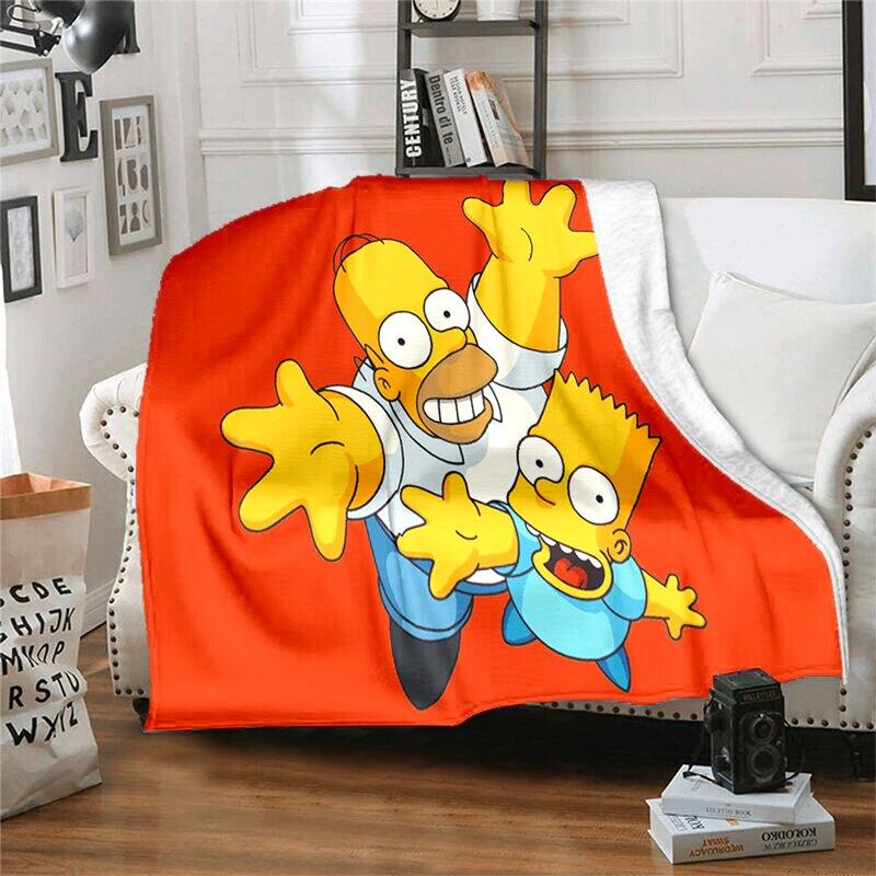 S-Симпсон Мягкий Плюшевый Диван-кровать Покрывало Мультяшное Современное Фланелевое Покрытие Одеяла Печатное Покрывало на Одеяло Подарок Пледы для Пикника