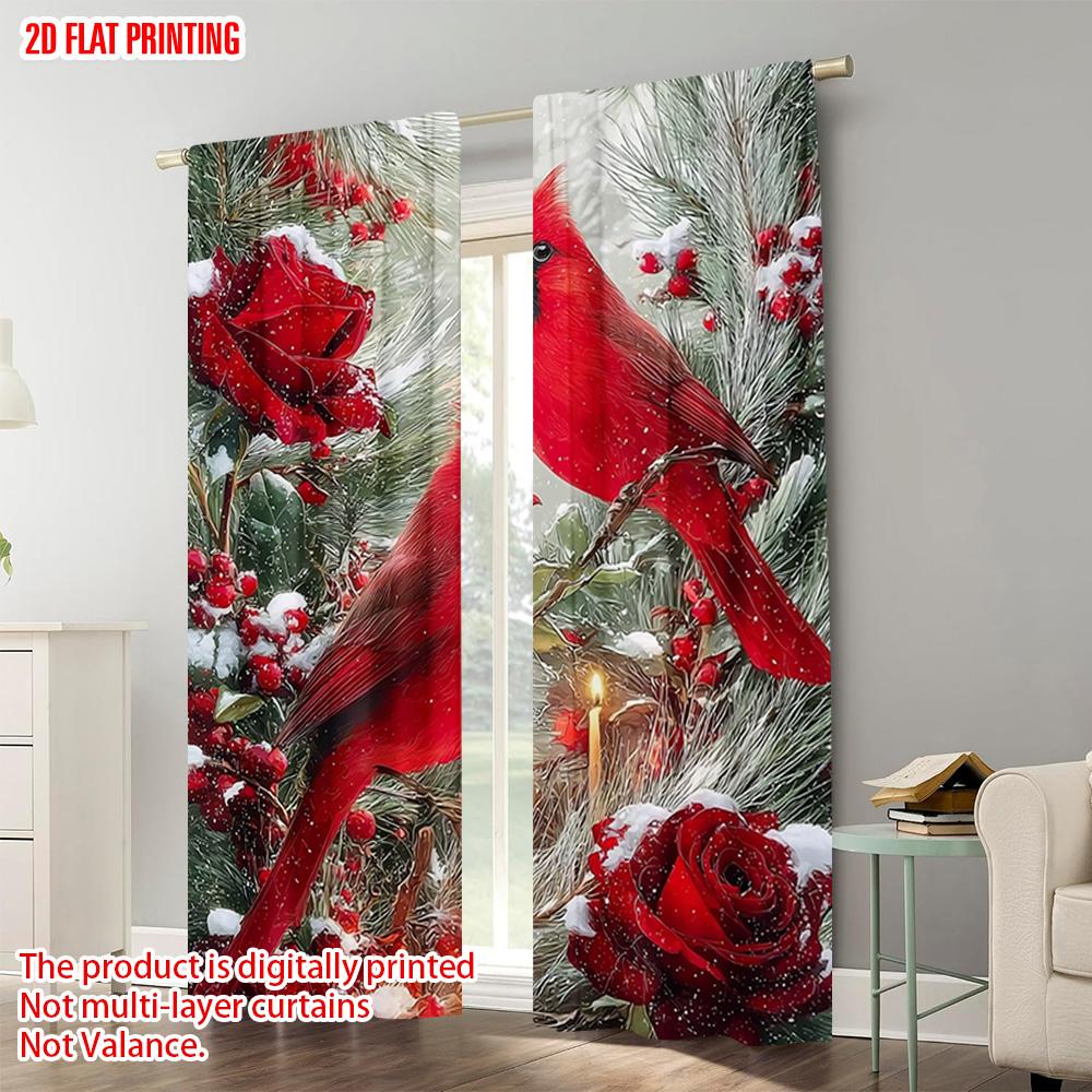 2 шт. Шторы с принтом самолета Цифровая печать кардинал Универсальные 100% Полиэстер (без стержня) Подарки для спальни