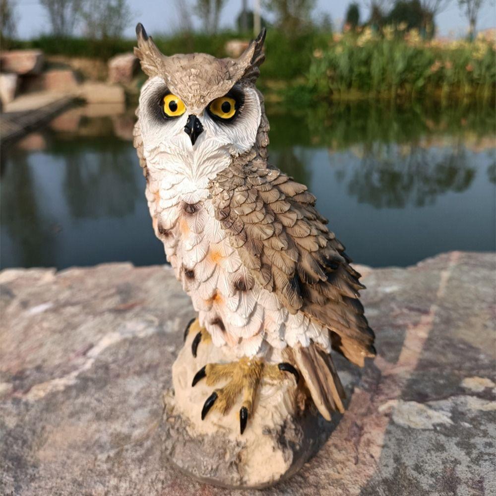 Водонепроницаемая статуя совы, отпугиватель птиц, садовые украшения сова, фигурки совы, домашний декор