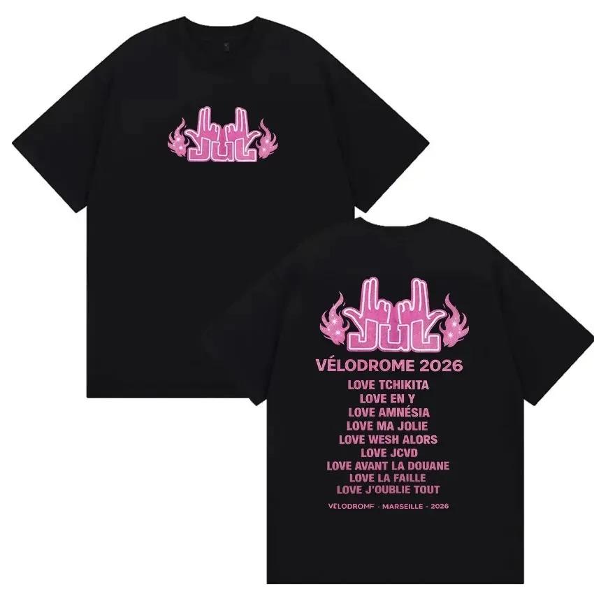 Jul Velodrome 2026 Concert Tracklist Graphic TShirt French Rapper Unisex Casual Cotton Streetwear Tops TShirt
