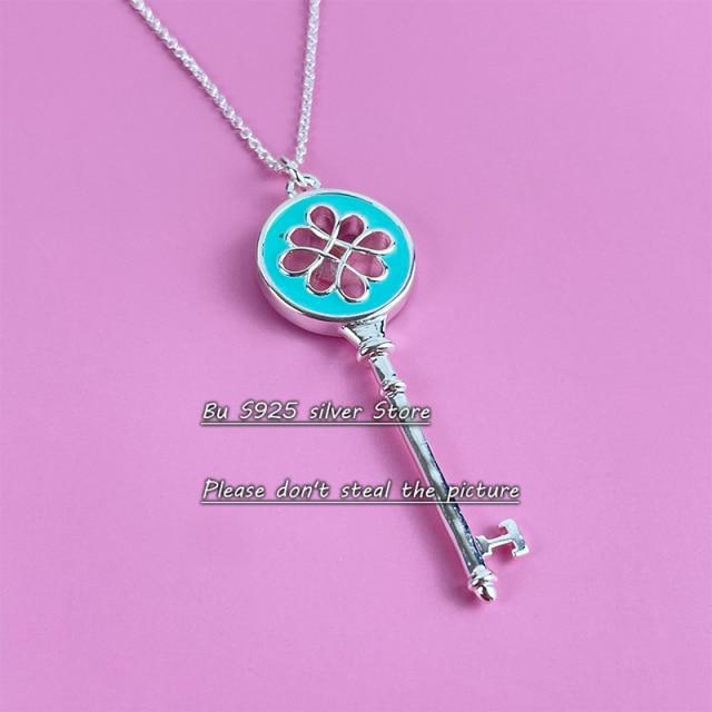 Новое ожерелье с подвеской в виде короны из розового золота и серебра S925 пробы для женщин, цепочка для свитера, цепочка с костяной цепочкой, модные ювелирные изделия