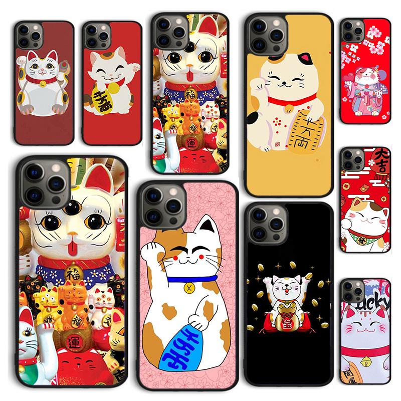 Осенний японский счастливый кот Арт Чехол для телефона для iPhone 16 15 12 mini 11 13 14 Pro Max SE 2020 Apple 6S 7 8 Plus Coque