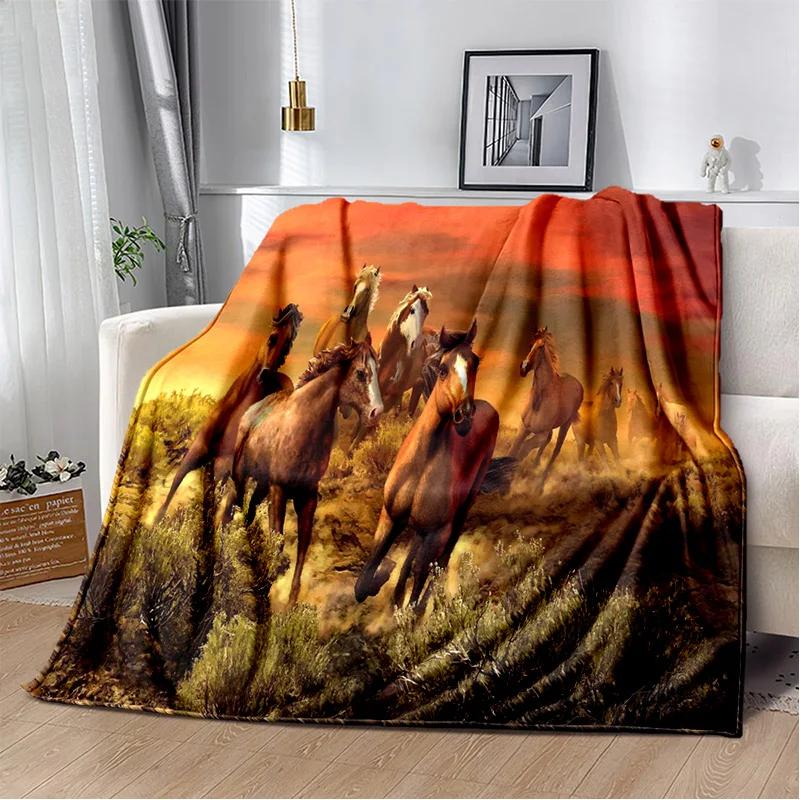 Одеяло с изображением лошади Pentium Gallant Steed, мягкое одеяло для дома, спальни, кровати, дивана, пикника, путешествия, офиса, детское одеяло