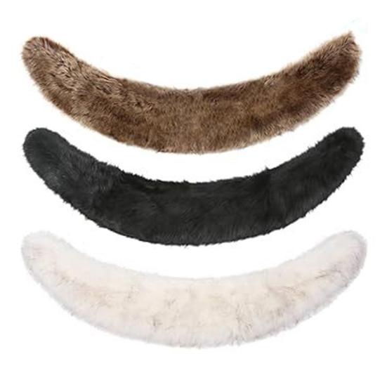 Faux Fur Scarf with Velvet Lining Invisible Fur Clip Artificial Fur Shawl Dresses Coats Fake Collar Neck Scarf